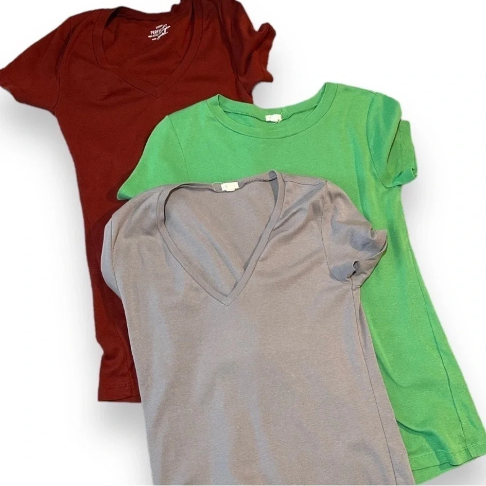 3 size small J.Crew  100% cotton Tee Shirts bundle